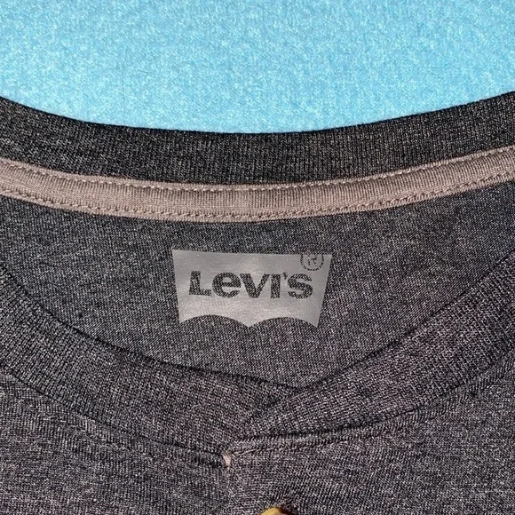 LEVI’S LEVI STRAUSS & CO henley style longsleeve crewneck charcoal gray NEW SZ M - Picture 4 of 10